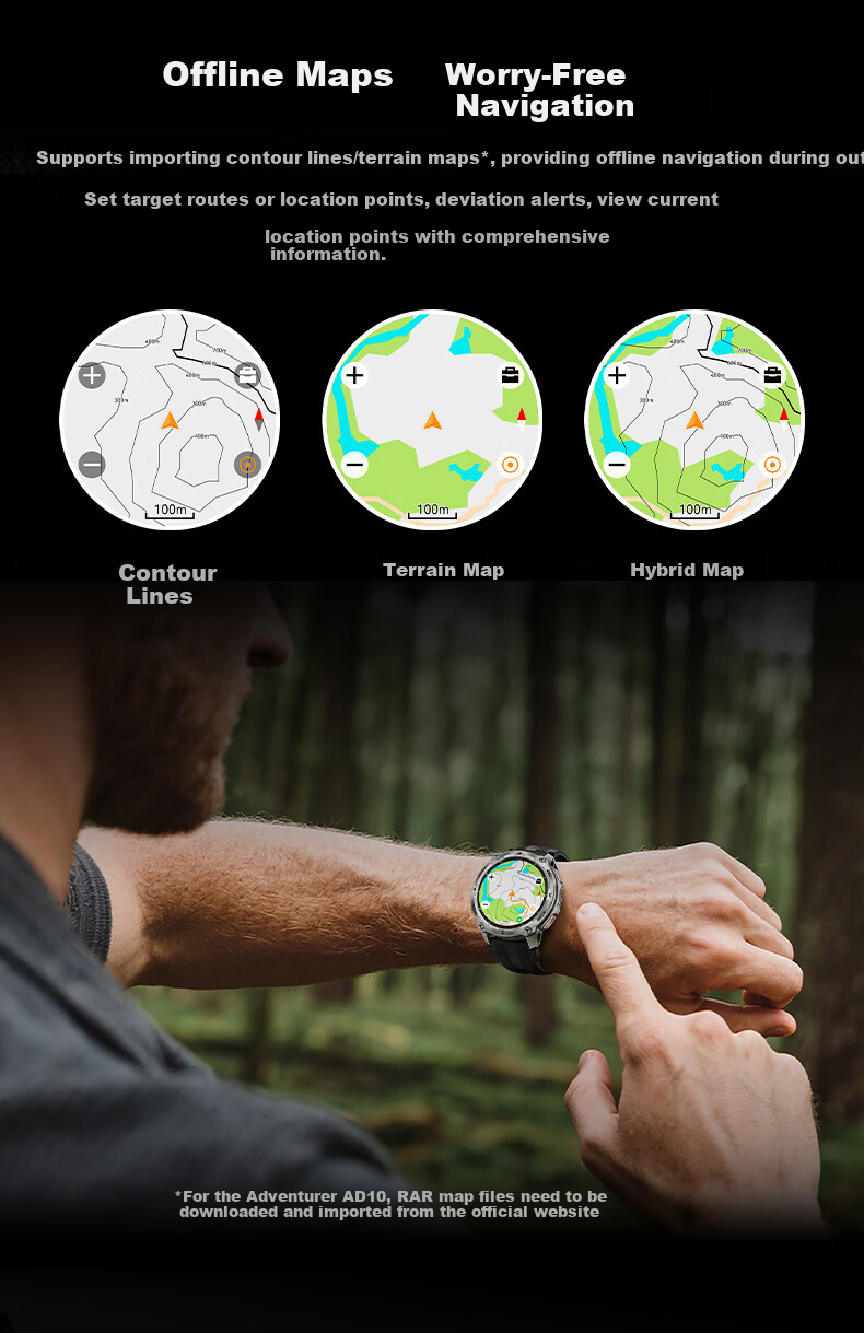 Liedong Explorer AD10 Outdoor Sports Watch GPS Off-road Cycling Mountaineering Swimming Diving Heart Rate Monitoring Ultra-long Battery Life 7