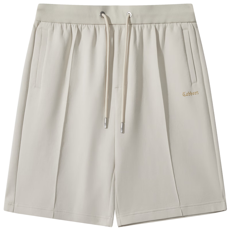 CABBEEN 260G Air Layer Basic Versatile Gold High-Frequency Logo Print Breathable Shorts Summer 2026