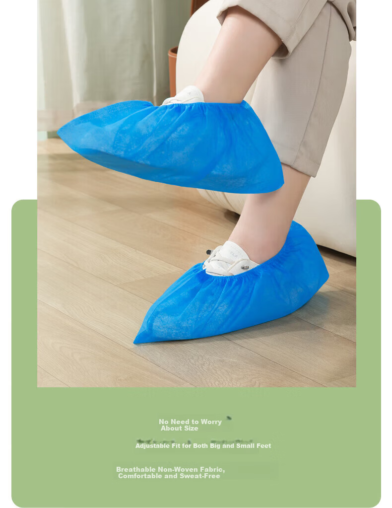 JAJALIN Non-Woven Large Shoe Covers 200pcs Disposable Thickened Dustproof Breathable Indoor Wear-Resistant Non-Slip Foot Covers 13