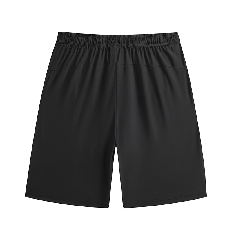 JEEP SPIRIT Men's Summer Breathable Lightweight Shorts Outdoor Quick-Dry Running Sports Ice Silk Five-Point Pants Black 3XL 4