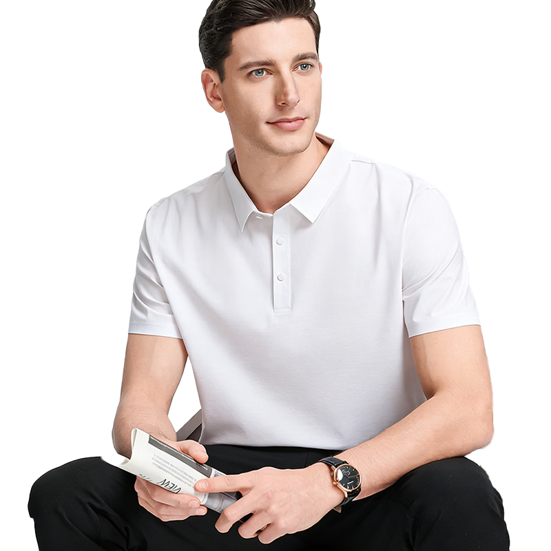ROMON Father's Day Gift Men's Summer Ice Silk Quick-Dry UV Protection Breathable Polo Shirt Short Sleeve T-Shirt