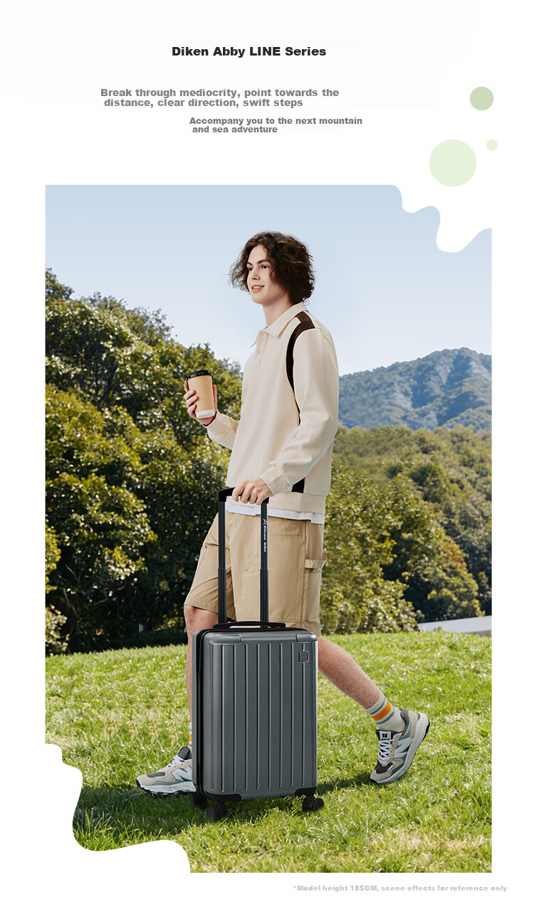 DICON AIBI DA 20-inch Carry-on Luggage, 24-inch Large Capacity Travel Suitcase with Trolley and Combination Lock 3