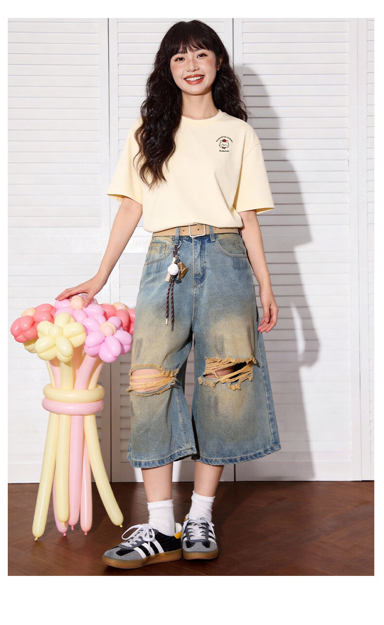 TonLion Cotton Short Sleeve T-Shirt Women New Loose Slim Fit Petite Casual Letter Print Trendy Half Sleeve Top 15