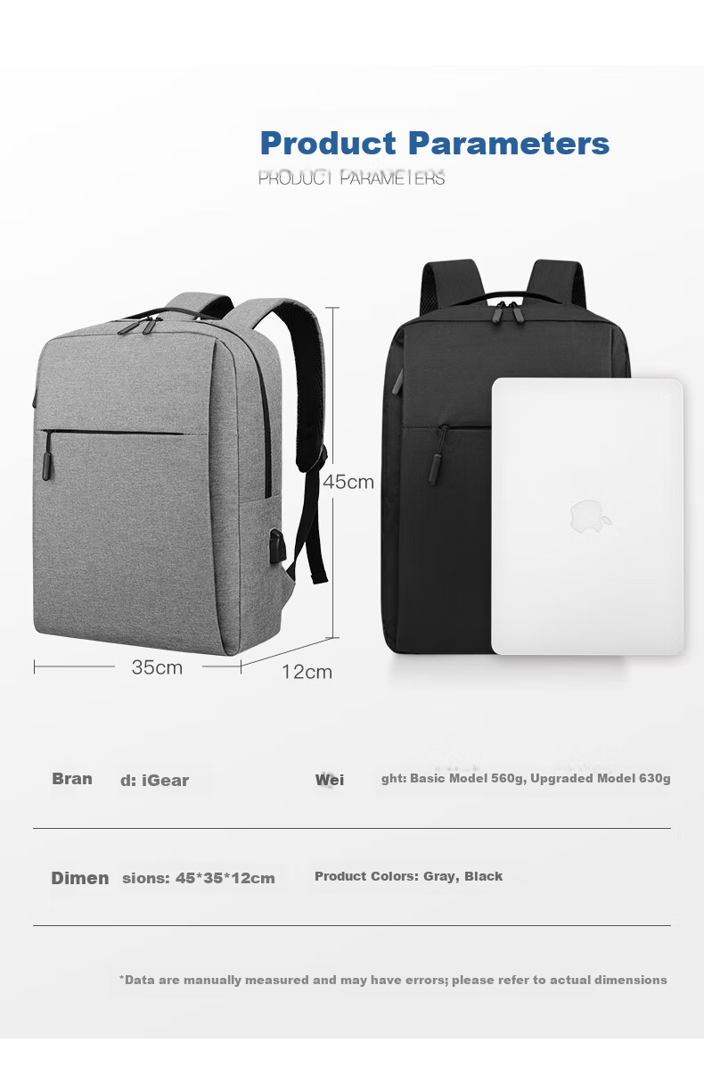 IGear 17-inch Laptop Backpack for Men and Women, Dual-Shoulder Student School Bag, Business Travel Bag, Lenovo Legion R9000P Laptop Bag, Xiaoxin Gaming Laptop Computer Backpack 15
