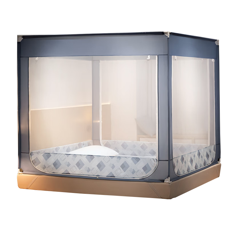 MUJI Mosquito Net A-Class Baby Anti-Fall Full Bottom Bed Fence Mosquito Net Home Three-Door 1.5m Bed