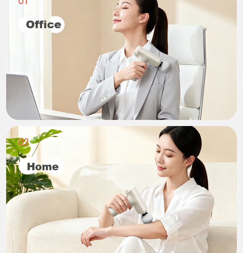 AUX Fascia Gun Massager Multi-Function Shoulder Neck Waist Back Massager Home Sports Professional Portable Mini Gift for Mothers Women's Day Men and Women 2