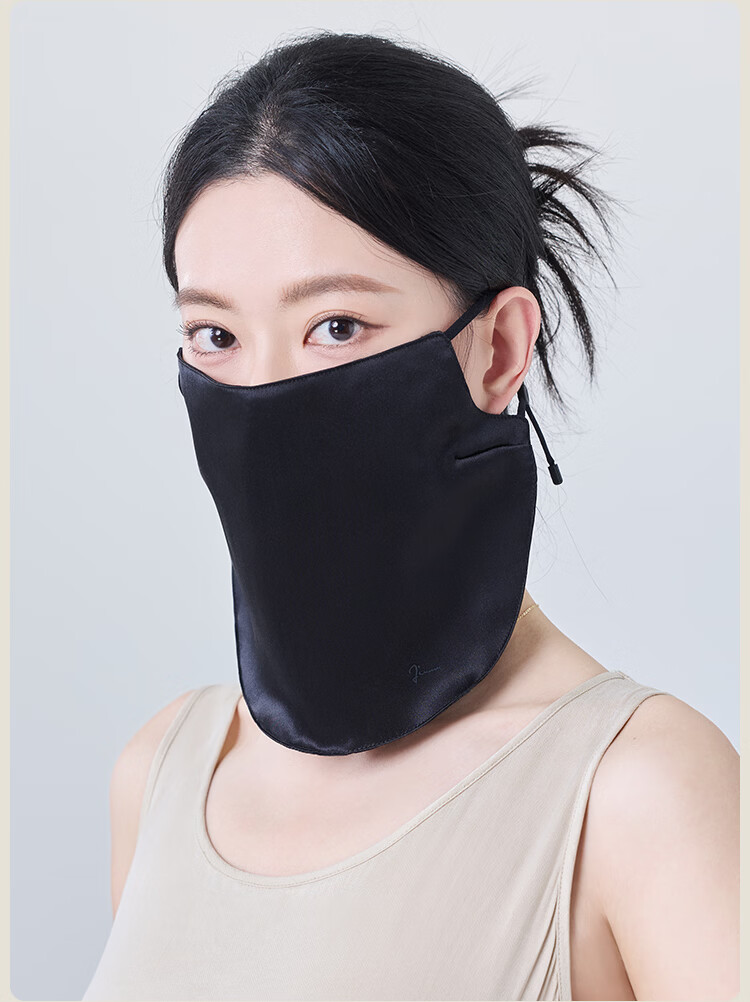 JIUMU Women's Silk Sun Protection Face Mask Summer Outdoor UV Protection Breathable Full Face Veil for Driving 16