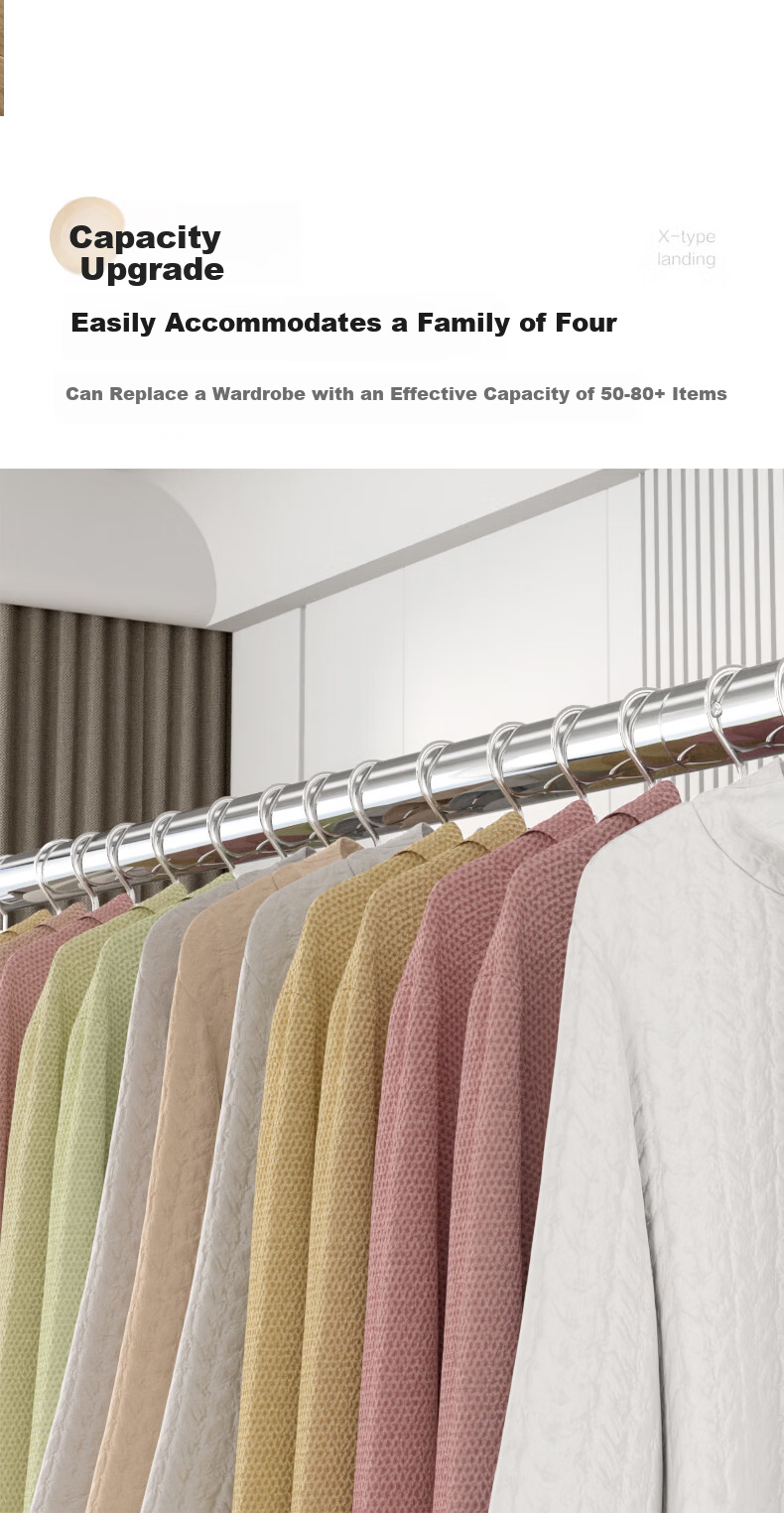 HKG Stainless Steel Clothes Drying Rack Floor-Standing Indoor Outdoor Balcony Bedroom Thickened Laundry Rod 6