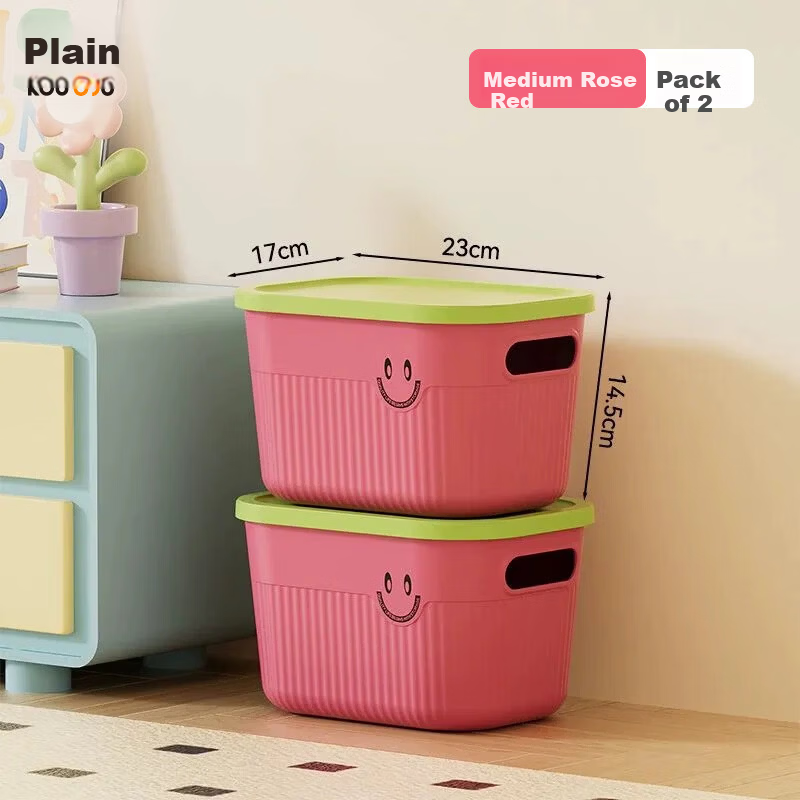 Kousu Dopamine Desktop Storage Box with Lid for Snacks, Toys, Miscellaneous Items, Household Cosmetics Storage Container