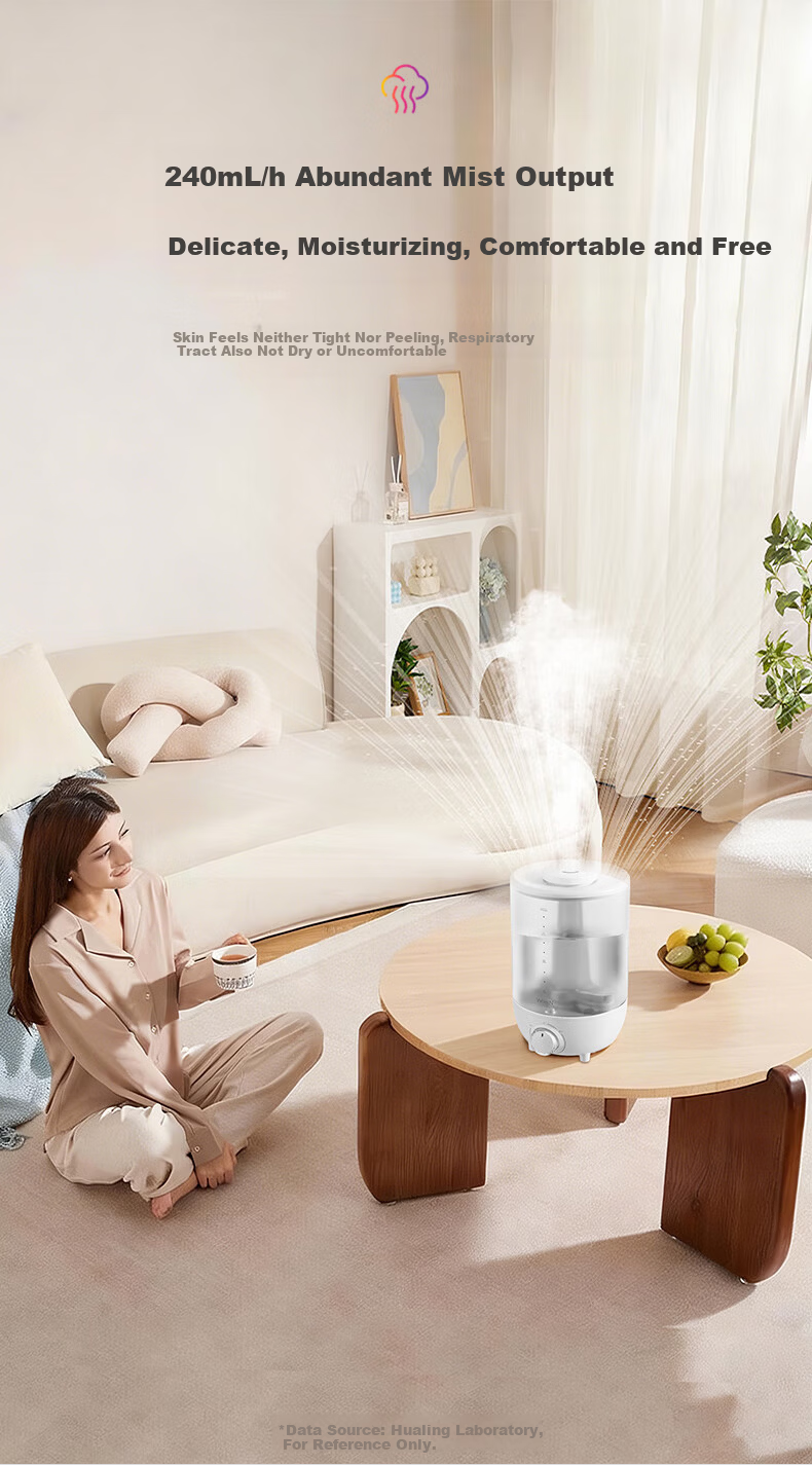Hualing Midea Water Glow Humidifier 3.5L Home Bedroom Large Mist Quiet Small Desktop Humidifier for Pregnant Women, Babies, and Kids Gift for Girls Moisturizing 4