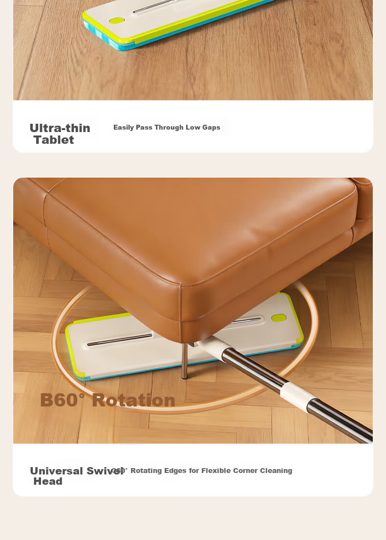 HoMettler Clean And Dirty Separation Mop for Home Use, No Hand Washing Required, 2026 Scraper Bucket, Brush And Le Flat Lazy Person Mop Tool 8