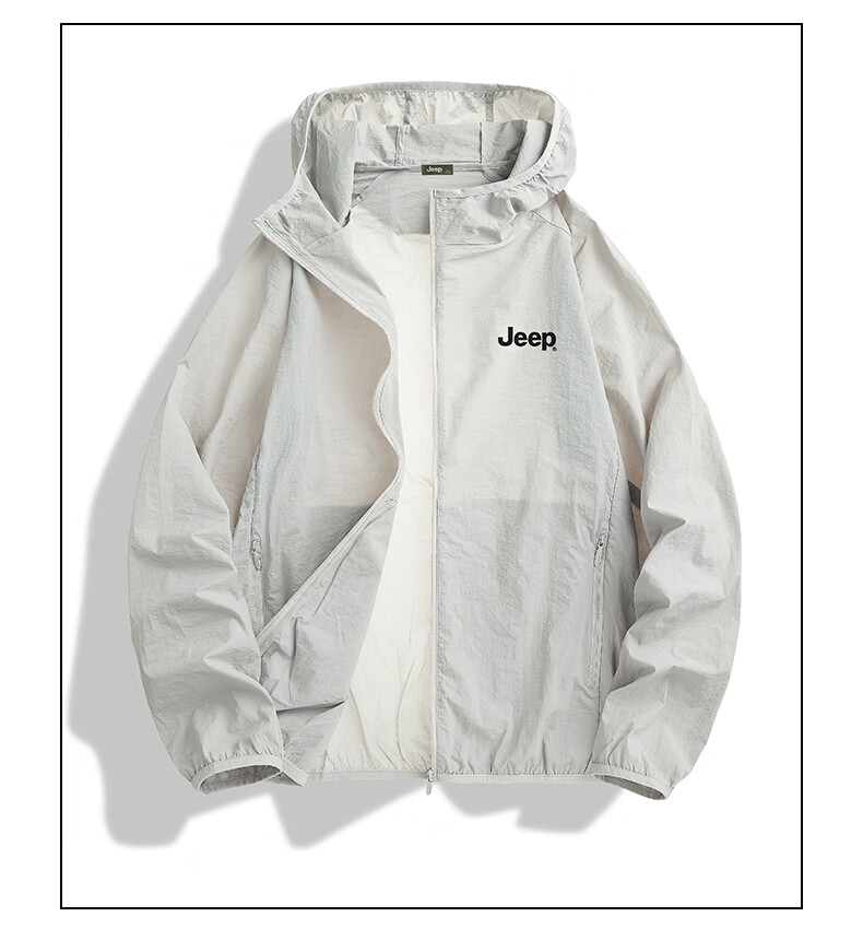 JEEP Men's Summer UPF50+ Ice Silk Breathable Fishing Sun Protection Jacket UV Protection Lightweight Coat 7
