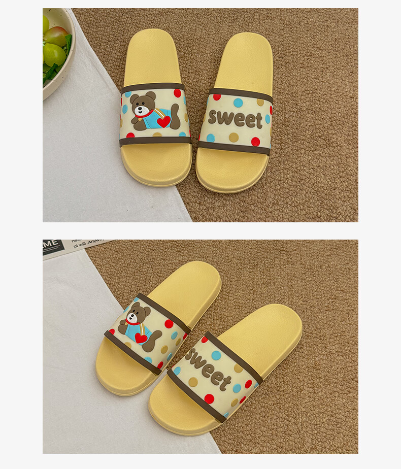 YUZHAOLIN Women's Cartoon Cute Home Bathroom Shower Slippers Outdoor Wear Sandals 15