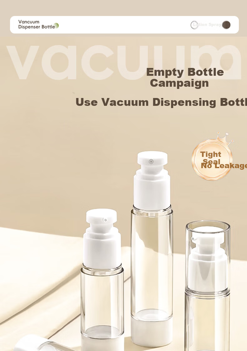 Qihaiqiu Vacuum Dispensing Bottle Press Lotion Bottle Spray Travel Portable Shower Shampoo Cosmetic Bottle 30ml*3 1