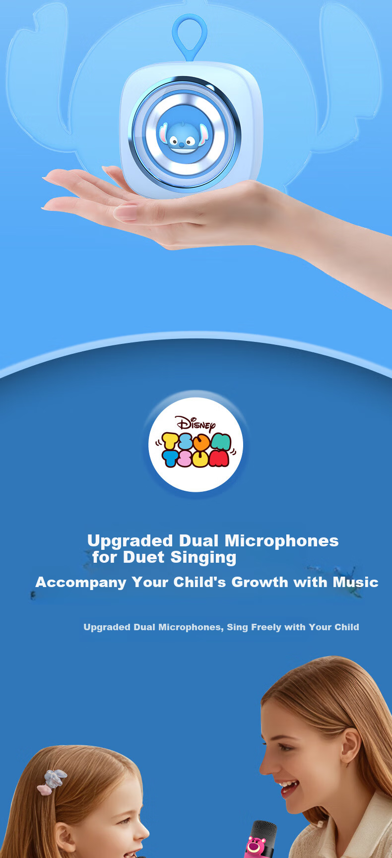Disney Kids Microphone Toy for Girls New Year Birthday Gift Ages 7-14 Wireless Bluetooth Karaoke Speaker Microphone Combo 10