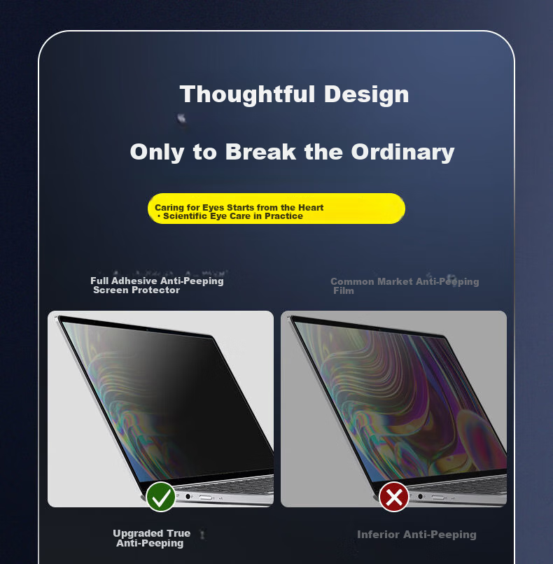Aigo Privacy Screen Protector for Huawei MateBook 14/13/15/16 Full Adhesive Anti-Peeping Laptop Screen Film 8