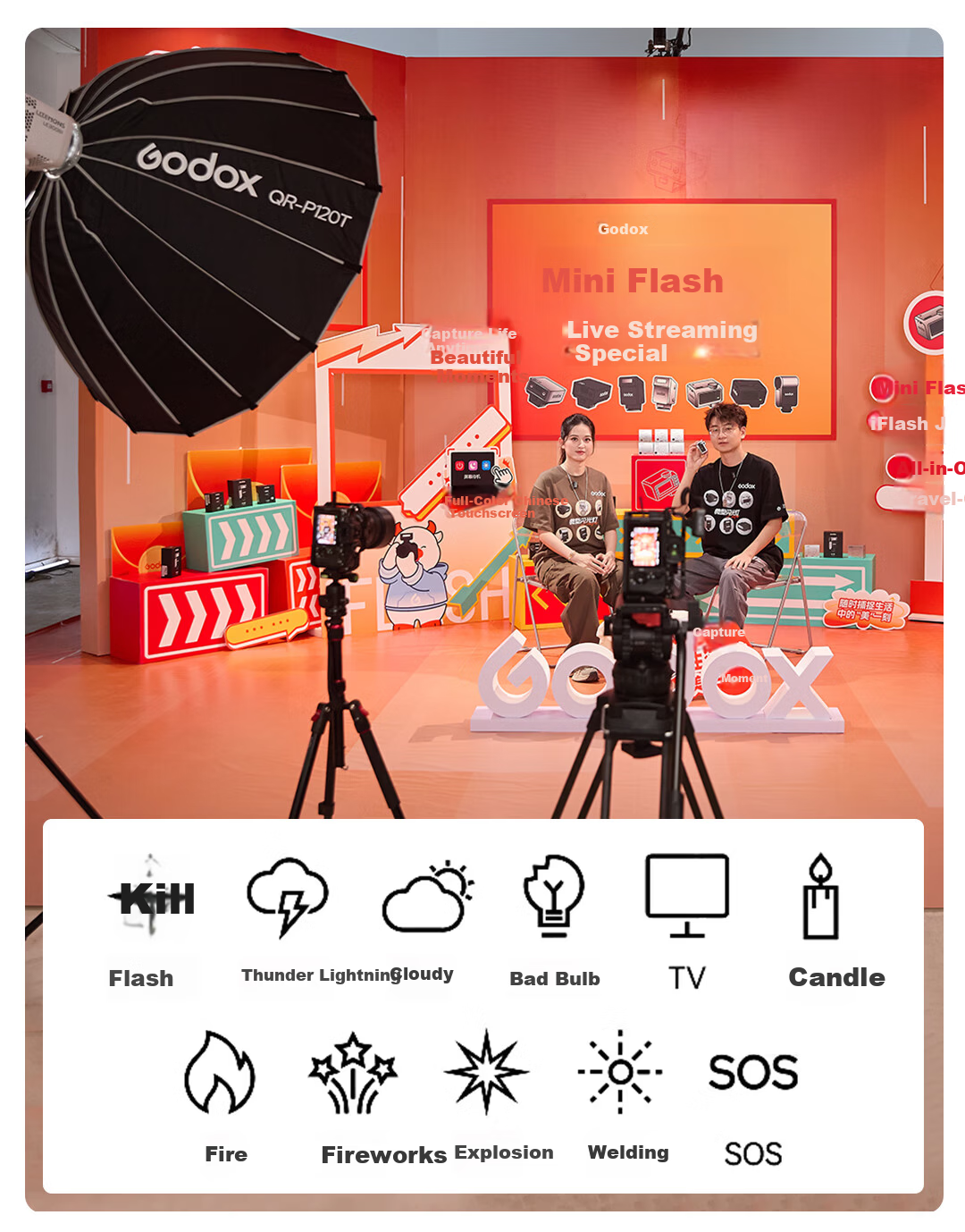 Godox LE600Bi Professional Live Streaming LED Fill Light Bi-Color Photography Video Continuous Light White Version 6