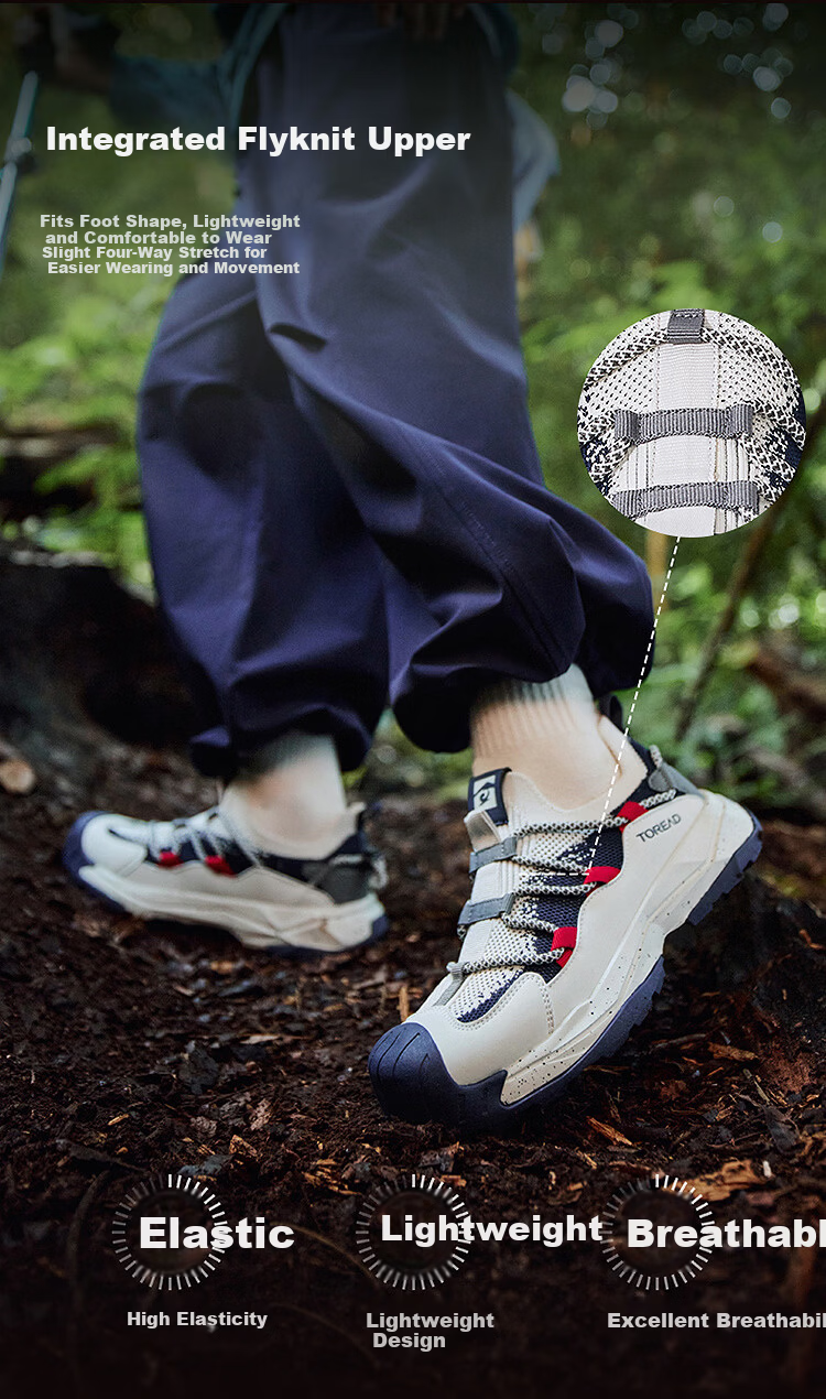 TOREAD 【Yuexing】 Kids' Sports Shoes Spring Summer Children's Bread Toe Hiking Shoes White/Blue Size 35 6