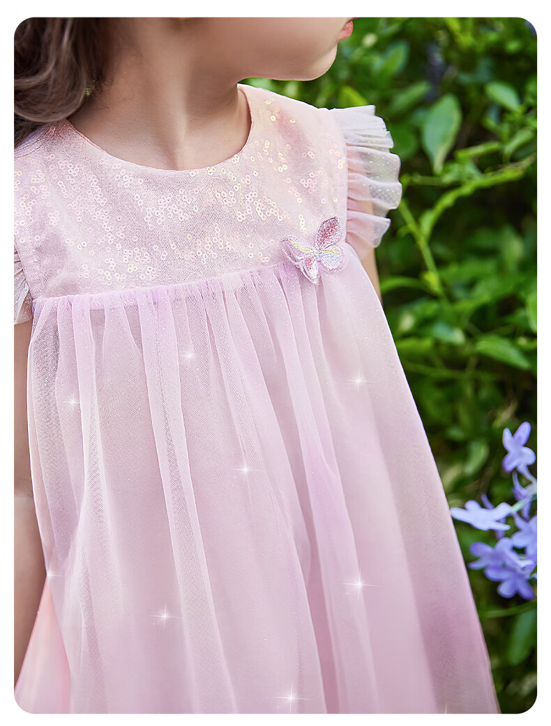 JELLYBABY Fairy Dress Princess Tulle Dress Summer Kids Outdoor Comfortable Breathable Performance Gown 12