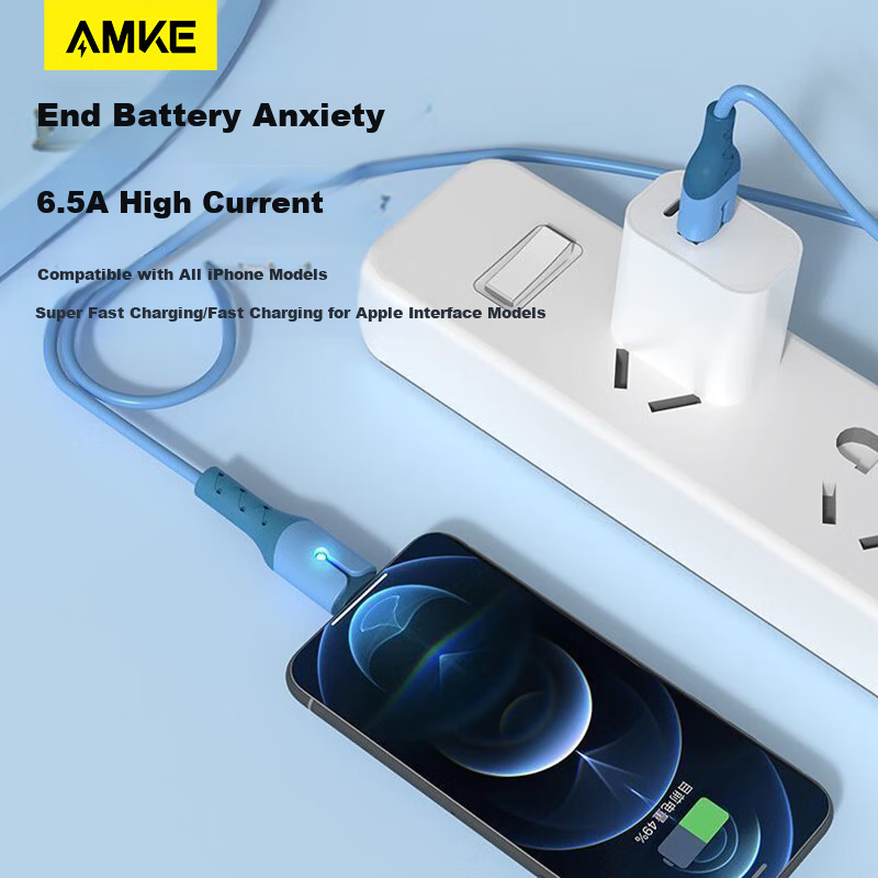 AMKE Apple Fast Charging Data Cable Car Charger Cable Compatible with iPhone 11/13/12 Pro Max/14 iPhone iPad Tablet Apple USB-Lightning Cable