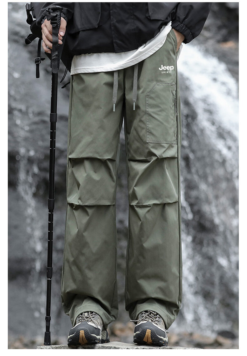 JEEP Men's Waterproof Tactical Cargo Pants Outdoor Hiking Sports Pants Military Green XL 10