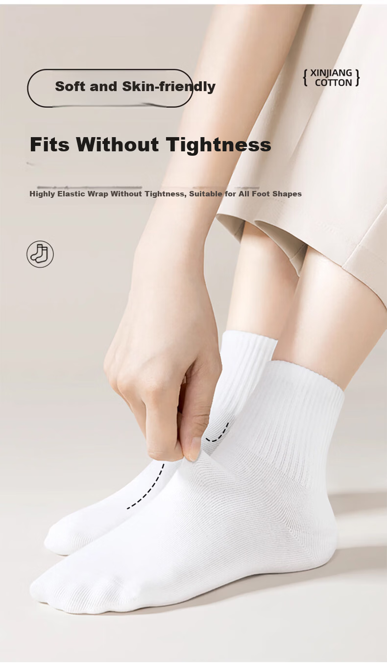 Jinghui Sichuang Disposable Socks 20 Pairs Unisex Travel Military Training Daily Cotton Long Tube Odor-Resistant Breathable Sweat-Absorbing Socks 4