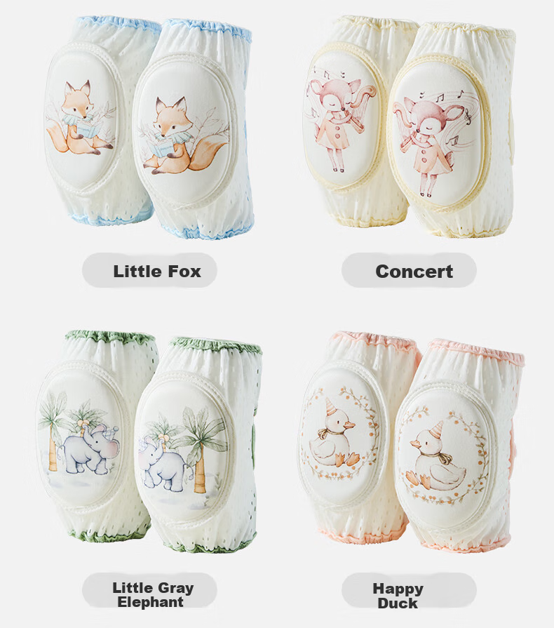 OUYUN Baby Knee Pads Toddler Crawling Anti-Fall Knee and Elbow Protectors Naughty Dinosaur + Cute Penguin 20