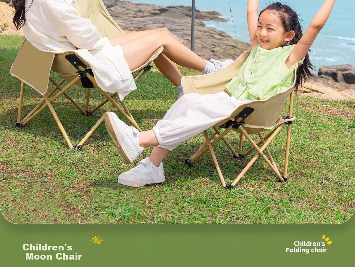 Gosoo Outdoor Folding Chair Portable Camping Moon Chair Beach Chair with Backrest Fishing Picnic Sketching Chair 7