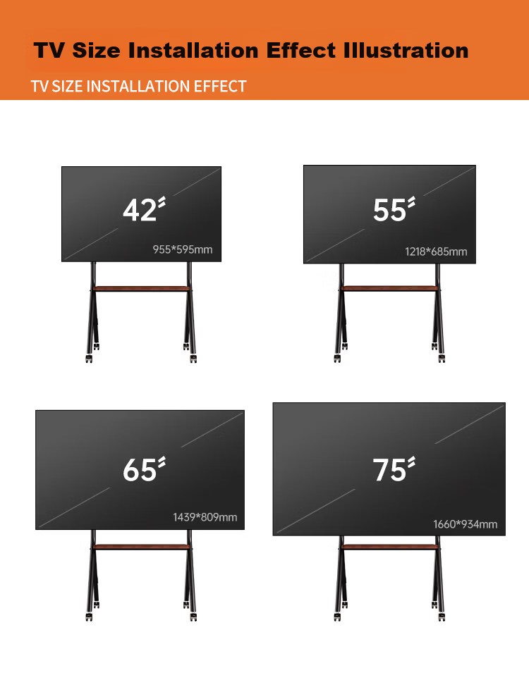 TAZD 50-100 Inch Mobile TV Stand Rolling Cart for PS5 Sony Hisense Huawei Skyworth TCL Changhong Mobile TV Mount 15