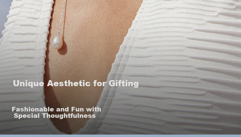 HEFANG Button Pearl Long Necklace Luxury Birthday Gift for Girlfriend Wife 9