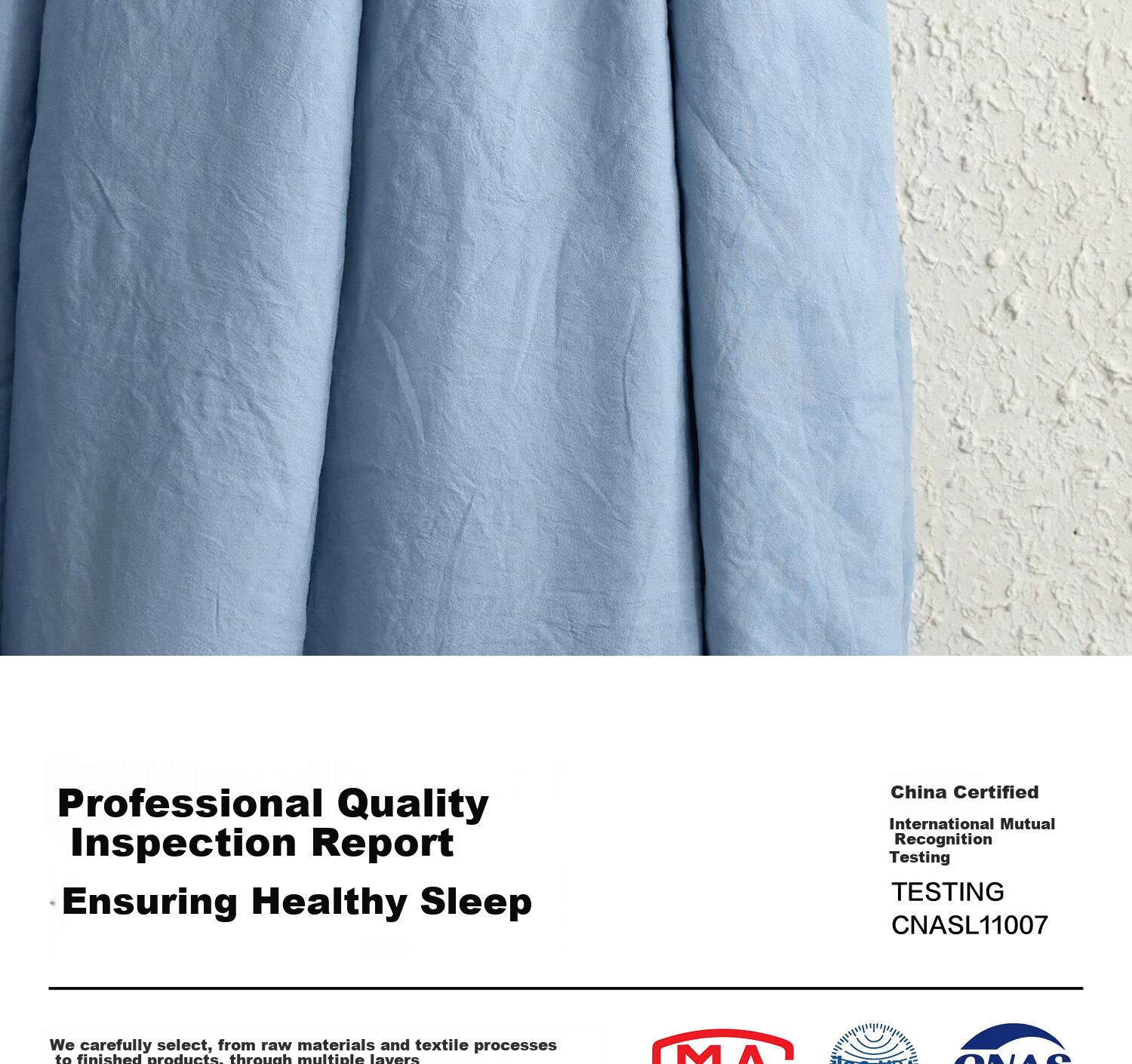 HLA Class A Antibacterial Washable Cotton Duvet Cover 1.5m x 2m Single Piece Bedding Skin-friendly Duvet Cover Sky Blue + Light Gray 11