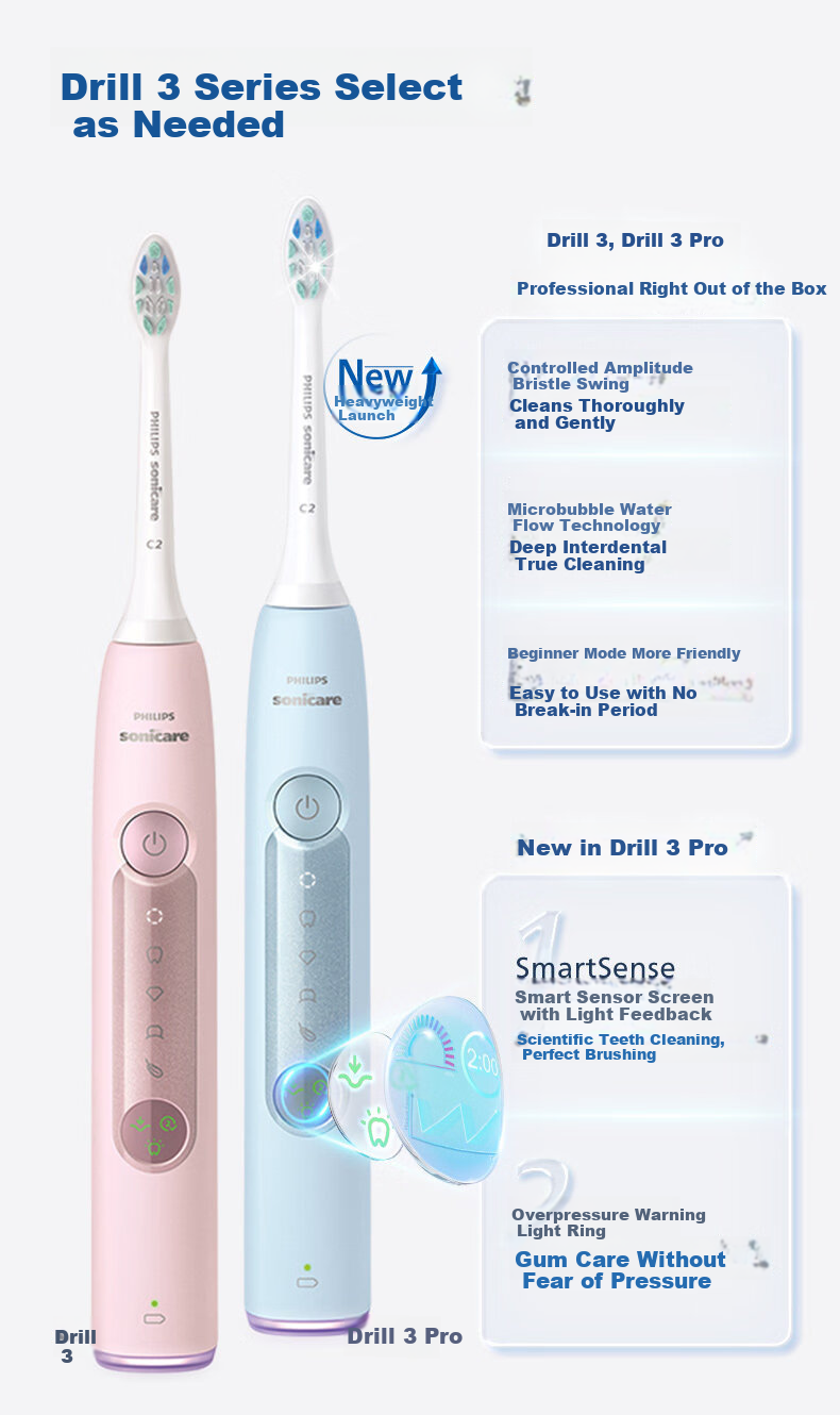 PHILIPS Sonic Electric Toothbrush DiamondClean 3 Pro Couple Set with Sonicare Microbubble Water Flow New Year Gift HX5262/05 Rose Pink 8