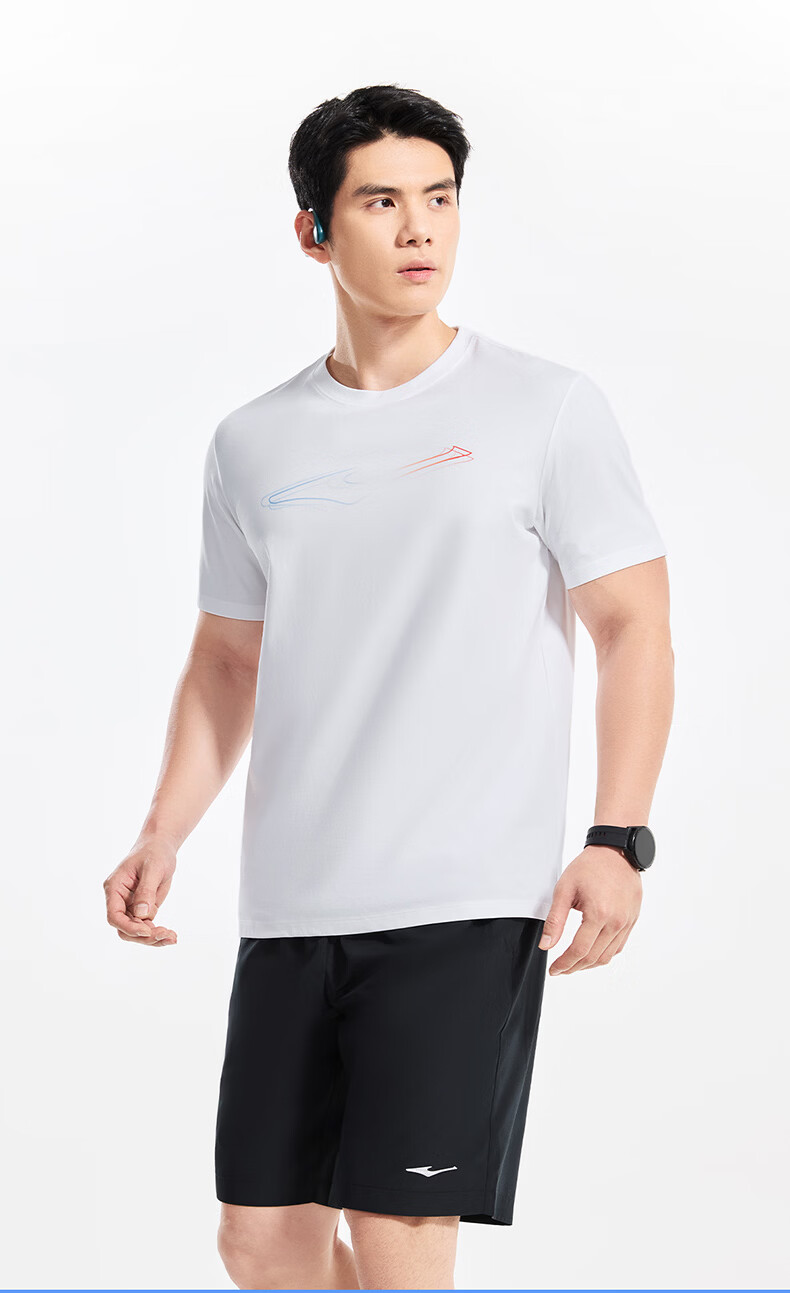 Erke Men's Summer New Sports T-Shirt Casual Outdoor Quick-Dry Antibacterial Ice-Feel Crew Neck 6