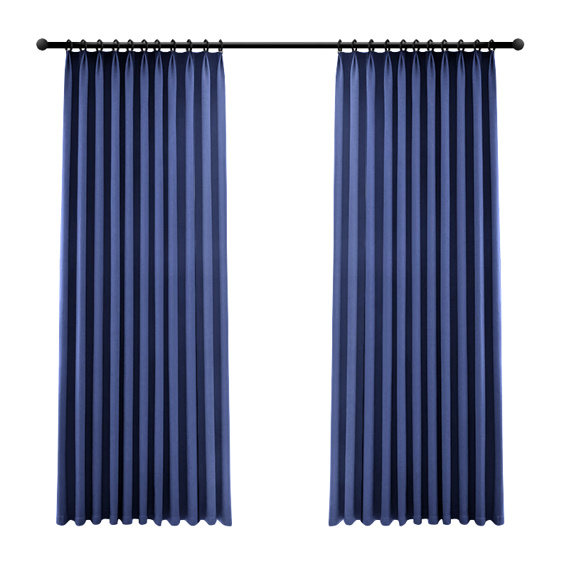 JD Original High-Precision Navy Blue Curtains, 99% Blackout Curtain Fabric for Bedroom And Living Room, Sun-Blocking Hook Style, Width 3m * Height 2.7m