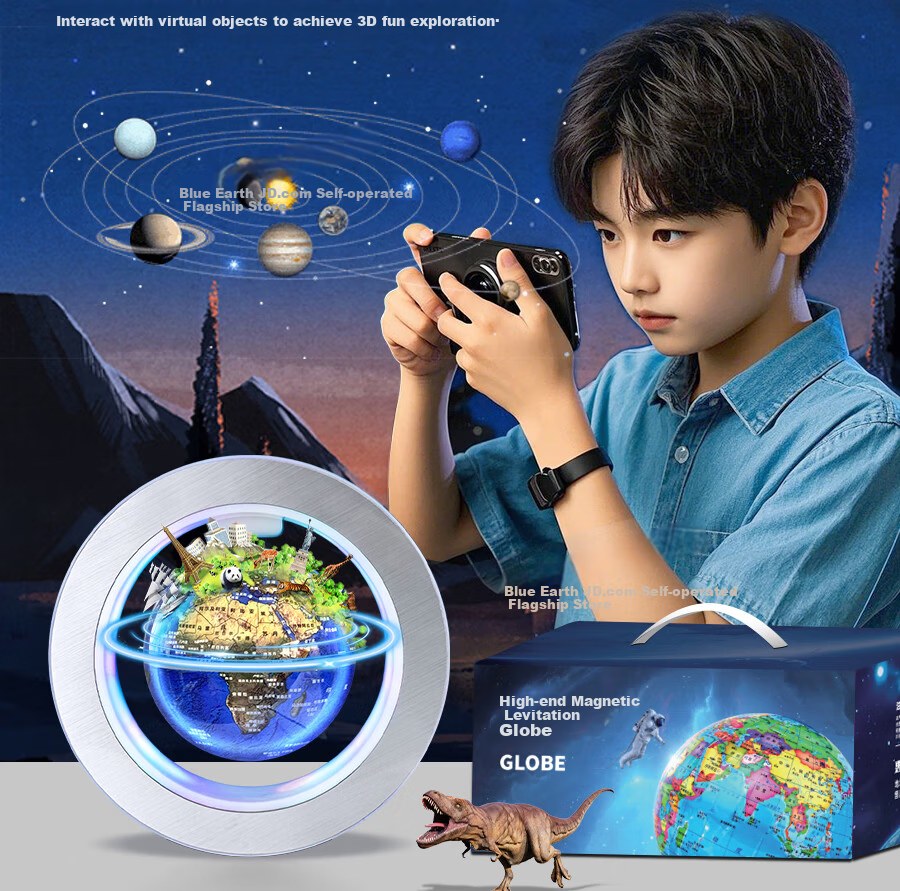 Blue Earth Magnetic Levitation Globe Boys Girls Birthday Gift Children's Toy Ages 6-8-12 New Year Gift 6