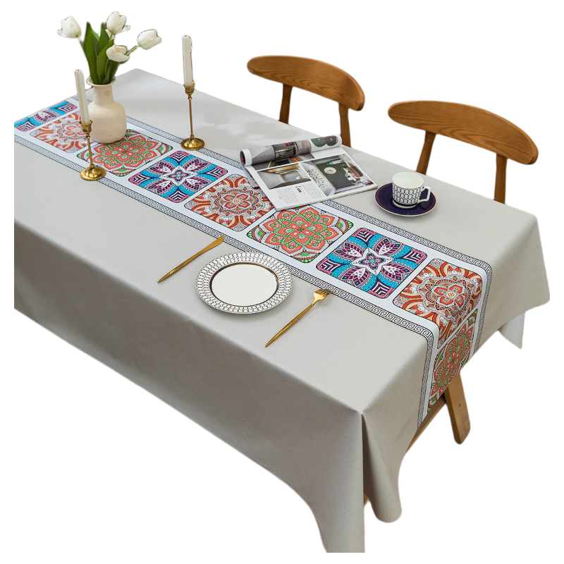 Mihua Tablecloth, Coffee Table Pad, Desk Mat, PVC Waterproof And Oil-Proof, Heat Insulation, Dining Table Cover, Rectangular Table Surface Protector, 1.4*1.8