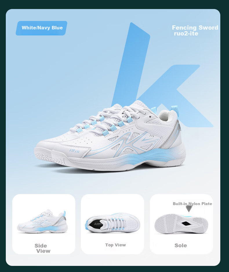 KAWASAKI Unisex Lightweight Professional Badminton Shoes Non-Slip Shock Absorption Training and Competition Sneakers for Students Beginners 21