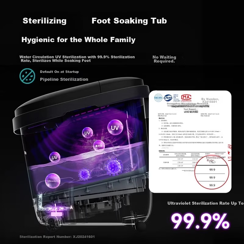 PHILIPS Foot Soaking Tub with Reclining Soak, Pipeline Sterilization, Electric Massage Foot Bath, Smart Constant Temperature Heating, Warm Foot Small White Bucket 3207F, Birthday Gift for Mom and Dad