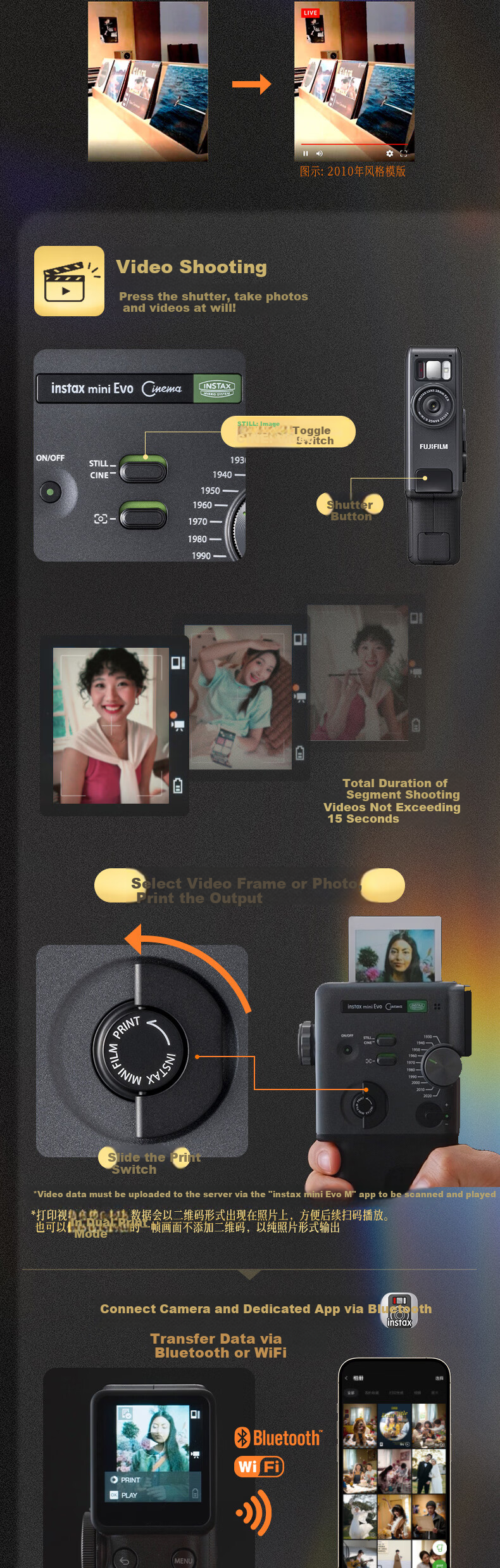 INSTAX Fujifilm Instant Mini Evo Cinema 5