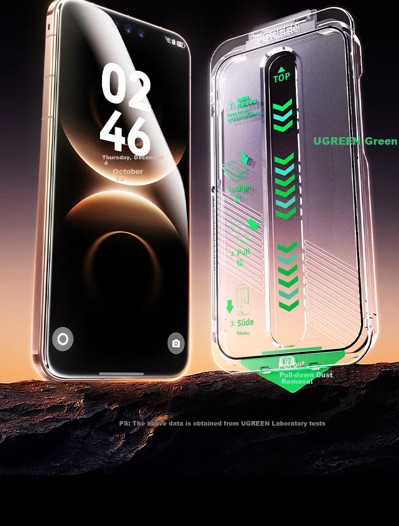 Ugreen [Top Dust-Free Chamber] Tempered Glass Screen Protector for Huawei Mate80 Pro Max/RS, Dust-Free Chamber Quick Application, HD Anti-Fingerprint Anti-Drop Film, 2 Pieces 4