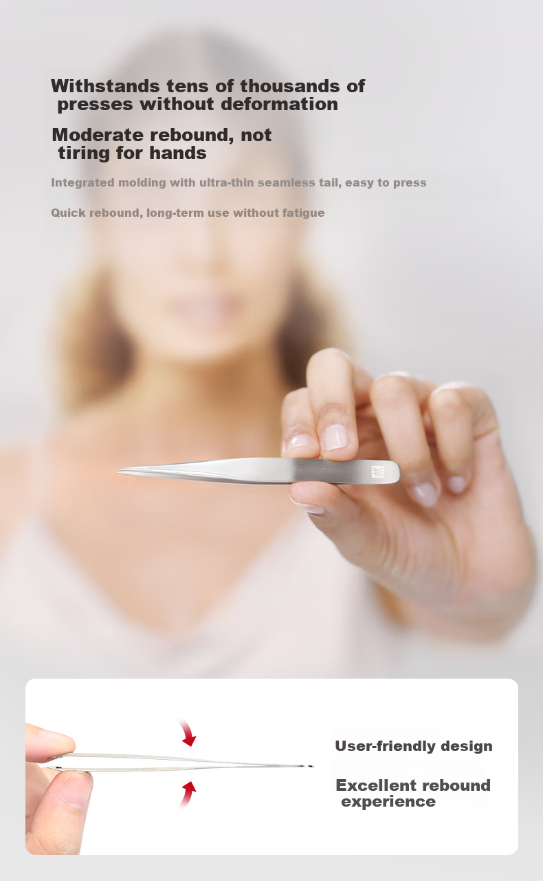 ZWILLING Flat Tip Eyebrow Tweezers Stainless Steel Anti-Slip Eyebrow Grooming Tool Beard Hair Removal Beauty Tool Germany 10