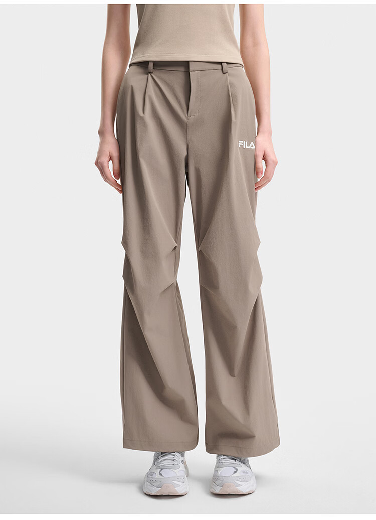 FILA Official Women's Woven Long Pants 2026 Summer New Moisture-Wicking Quick-Dry Sun-Protective Cargo Pants 18