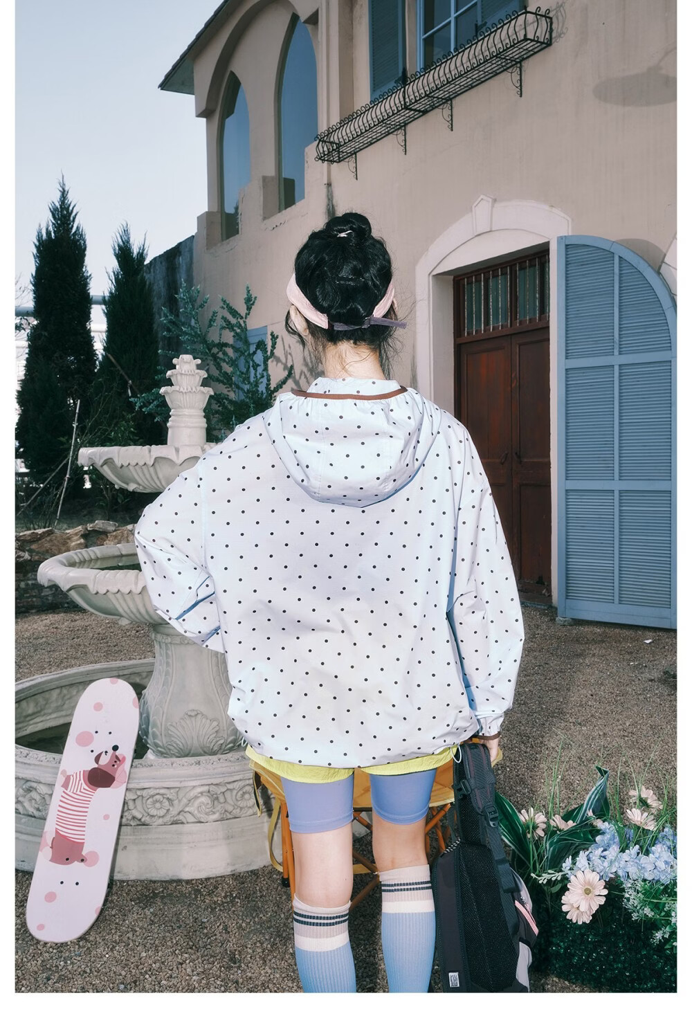 LEMANISM Trendy Polka Dot Printed Physical Sunscreen Jacket Men 2026 Spring Summer New Couple Loose Jacket Blue XL 30