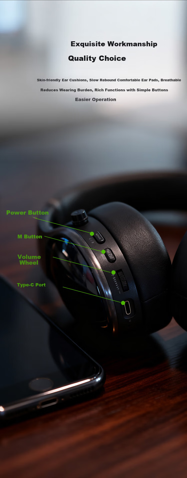AOC Gaming Headset Over-Ear 7.1 Surround Sound PC Headphones Delta Operation FPS Wireless Bluetooth Wired Tri-Mode Long Battery Life 9