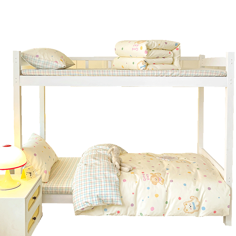 MUJI Cotton Bedding Student Six-Piece Set (Three-Piece Set + Pillowcase + Quilt Core + Mattress) Dormitory Bunk Bed Quilt