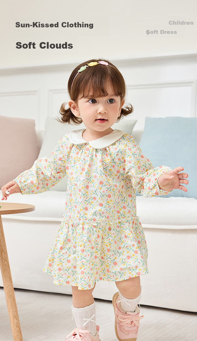 Balabala [balaOne] Kids Children's Dress Girls 2026 Spring Printed Short Skirt 2