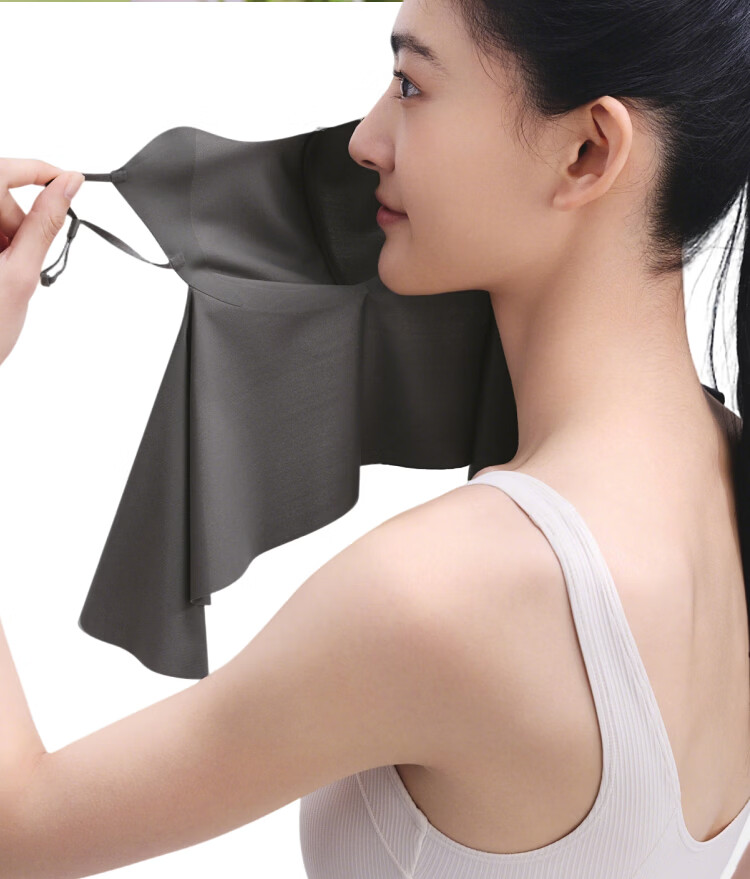 Beneunder Sunscreen Neck Mask Women's Sun Protection Face Cover Lightweight Full Face UV Protection Face Bikini Distant Mountain Gray 16