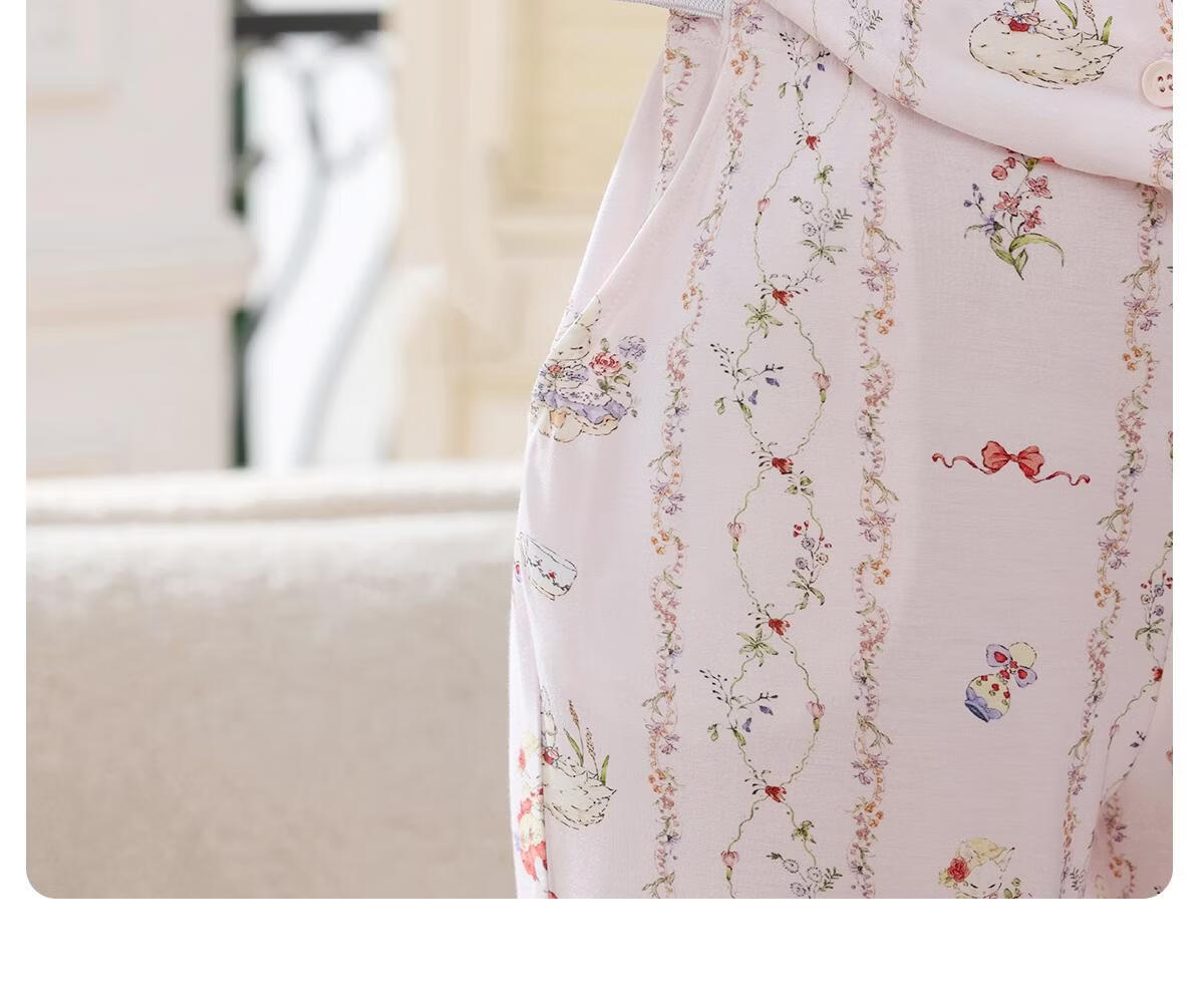JOYNCLEON Plant Natural Cool Summer Thin Maternity Postpartum Nursing Pajamas L jyz204865 25