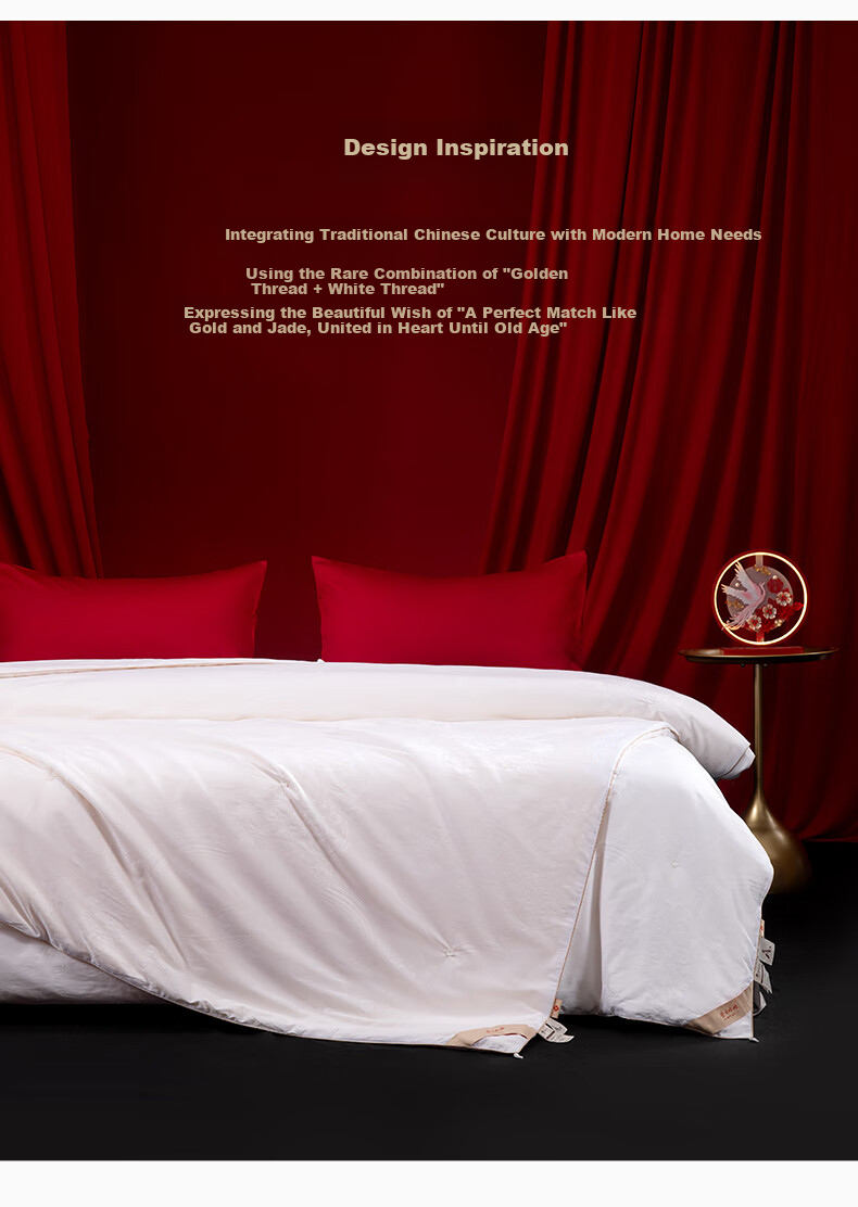SILKUEEN "Golden Harmony" 100% Premium Mulberry Silk Gold Thread Wedding Quilt Set 2+4 Jin 220*240cm 4
