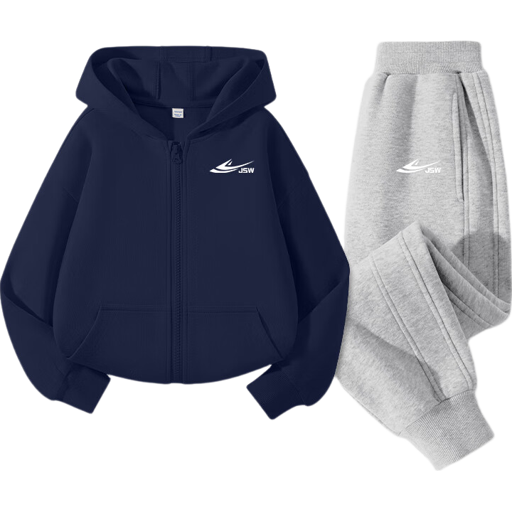 JEANSWEST Boys' Set 2025 New Girls' Autumn Children's Hooded Sweatshirt Boys' Trendy Jacket Girls' Spring and Autumn Top